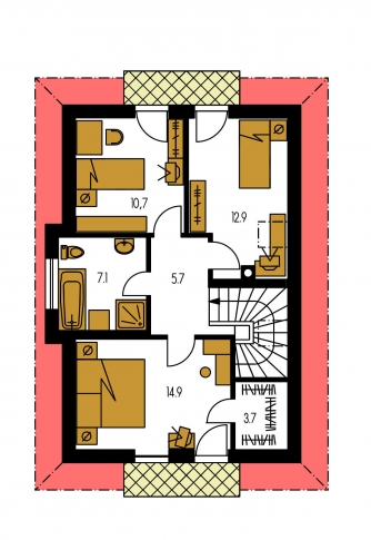 Image miroir | Plan de sol du premier étage - ELEGANT 99
